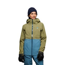 Black Diamond Recon Stretch Ski Shell Women's in Crag Green and Creek Blue